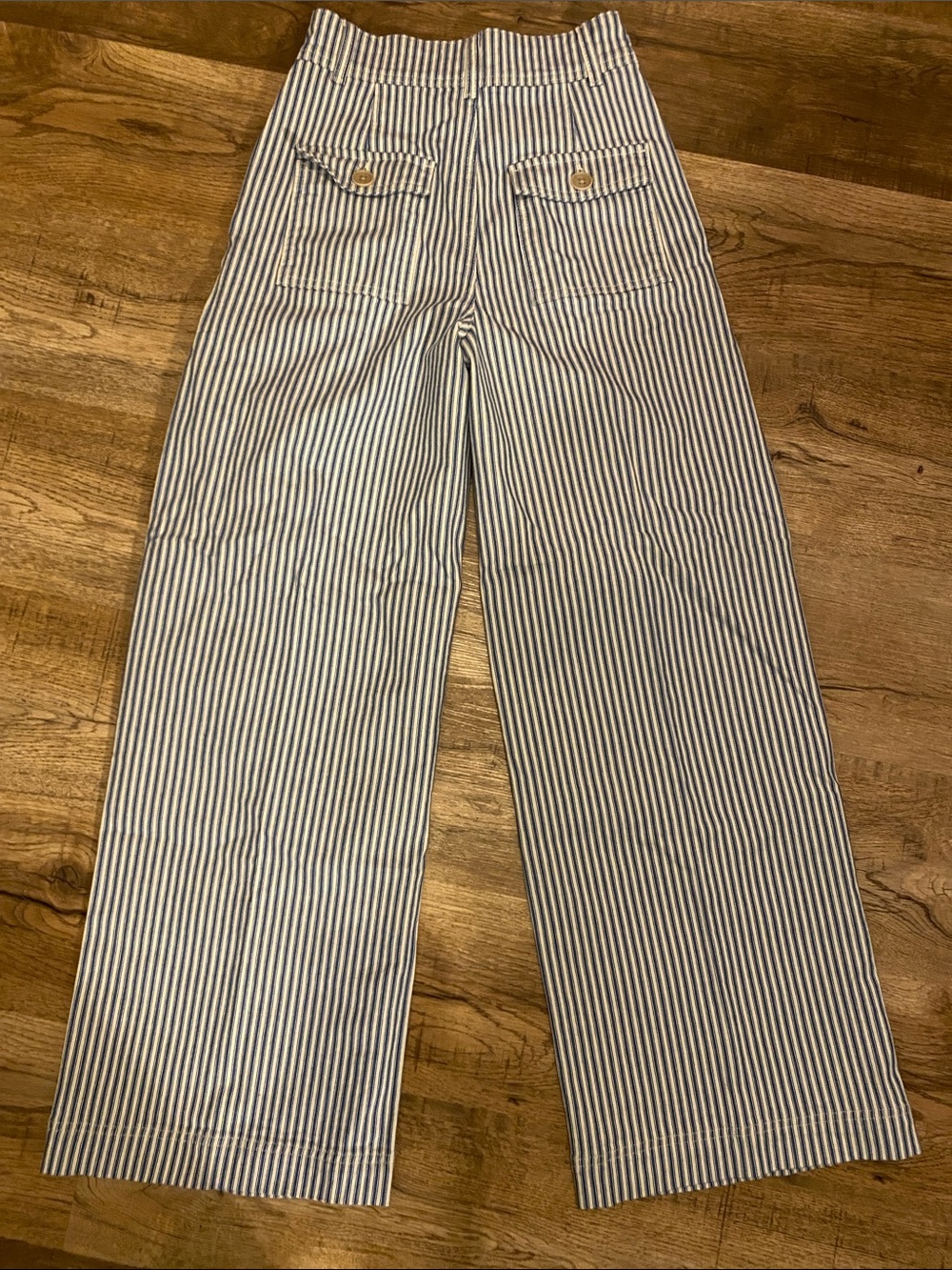 Boden Brompton Wide Leg Pants Blue Stripe Womens 2 - Picture 5 of 5